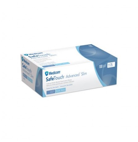 Medicom Safetouch Advanced Slim blue рукавички нітрилові неопудрені